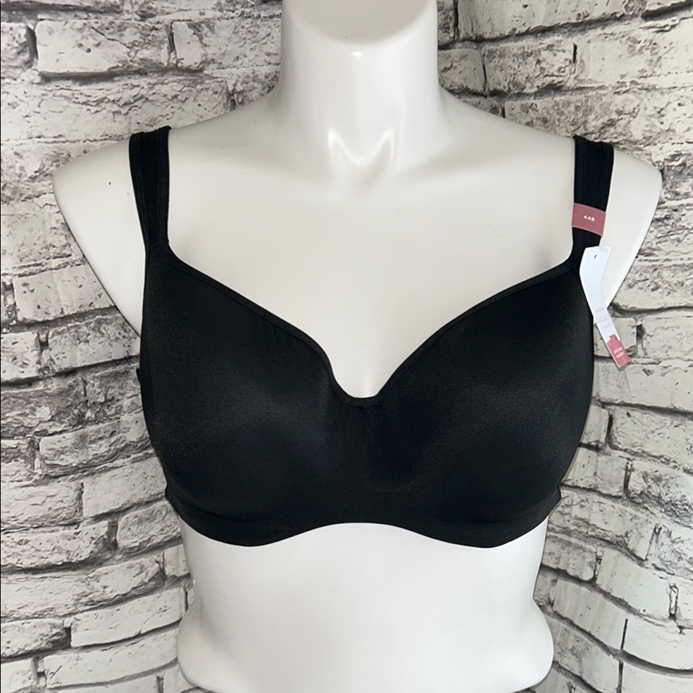 NWT 44B Cacique Black Full-Coverage Bra with Molded Cups